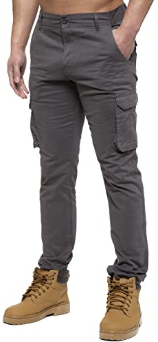989Zé ENZO Herren-Cargohose, gerades Bein, normale Passform, Chinohose, EZ425