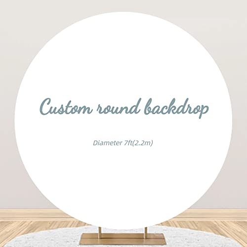 Telón de Fondo Redondo Personalizado Profesional Personalizado Baby Shower Fiesta de Cumpleaños Decoracion de Mesa Fiesta de Novias Graduación Poliéster Foto Studio Props 2.2m-Diameter