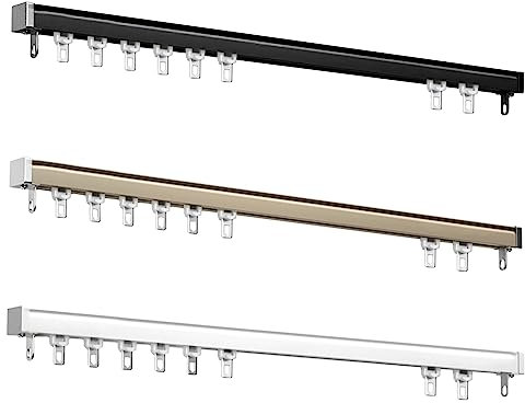 Rail De Rideau De 1m 3m 4m 6m, Rail De Plafond En Aluminium Pour Rideaux, With Mute Track Curtain Room Divider Rail De Rideaux Pour Salon, Douche, Ensemble De Rails De Plafond WHITE 90CM