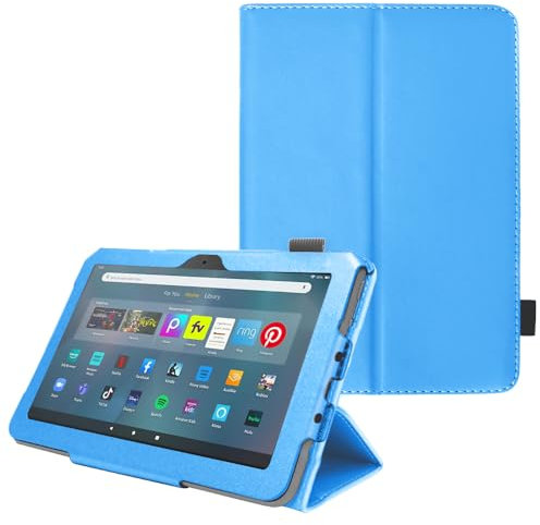 TECHGEAR Funda inteligente diseñada para todos los nuevos Amazon Fire Max de 11 pulgadas (2023 / 13ª generación), funda delgada de piel sintética con soporte inteligente con correa de mano y encendido