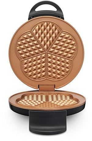 Trisa Waffeleisen Retro Waffles Schwarz – 5 Waffeln auf einmal, Antihaftbeschichtung, Retro Design, stufenlose Hitzeregulierung, Bereitschaftsanzeige & handliche Form