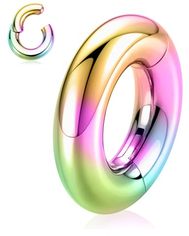 AROWRO 2G 0G 00G Septum Nasenring große nahtlose Ohr Gewicht Hoop große Kaliber Ohrringe für gedehnte Ohren Dangle Kaliber Hanger Chirurgenstahl Plug Tunnel für Ohr Frauen Männer Lobe Stretching