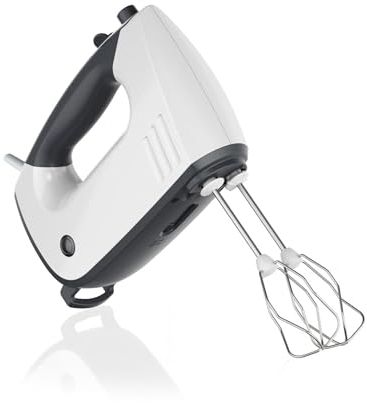 Bosch ErgoMixx MFQ37480 - Sbattitore a 5 livelli, ergonomico, base miscelatore, tritatutto universale, gancio per impastare, frusta, 750 Watt, bianco/grigio