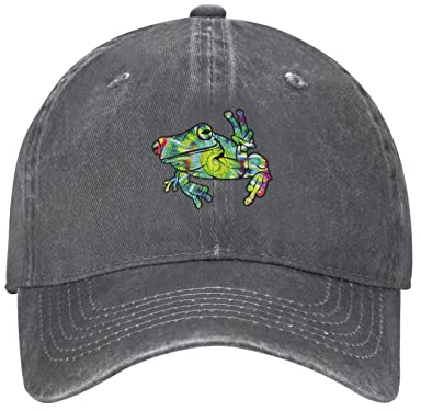 Baseball Cap Peace Bunter Frosch Tie Dye Cool Deep Heather Vintage Black Baseballkappe Verstellbare Golf Caps Unisex Trucker Hut Für Outdoor Running Reisen