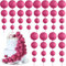 BOUBONI 48 Pcs Balls Cake Topper Decorations Balloon Cupcake Toppers Foam Cake Topper Balls Cake Balls Decorations for Birthday Party Wedding (Hot Pink)