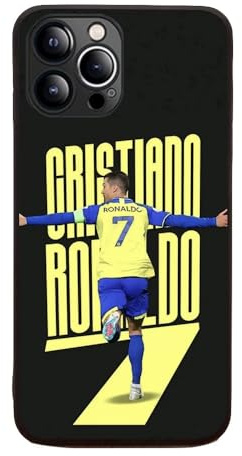 EZB Cristiano Ronaldo Themed iPhone Phone Case | Flexible Shock Absorbant Cool Phone Cover | Ronaldo Black and Yellow Al Nassr Case (iPhone 11)
