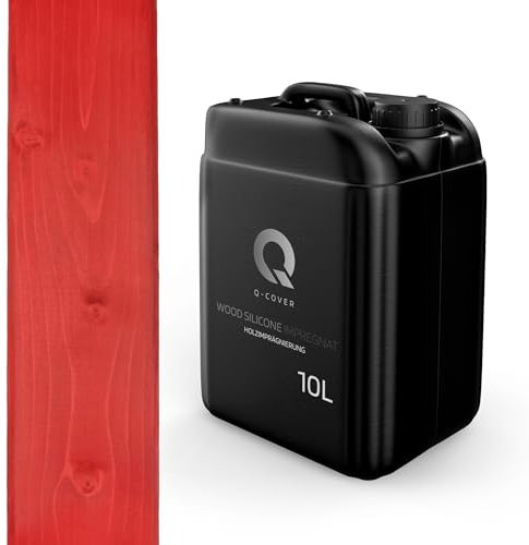 Q-COVER holzimprägnierung Rot 10 L 2 in 1 holzschutz farbimprägnierung imprägniermittel holzschutzmittel imprägnierung abperleffekt alle holzarten holzgrundierung