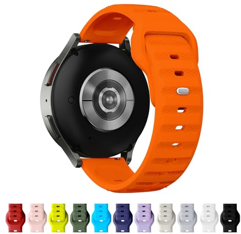 TStrap Bracelet de Montre Silicone 20mm pour Homme et Femme, Boucle Réglable, Dégagement Rapide, Bracelet Montre Sport Orange, Compatible avec les Montres Intelligentes