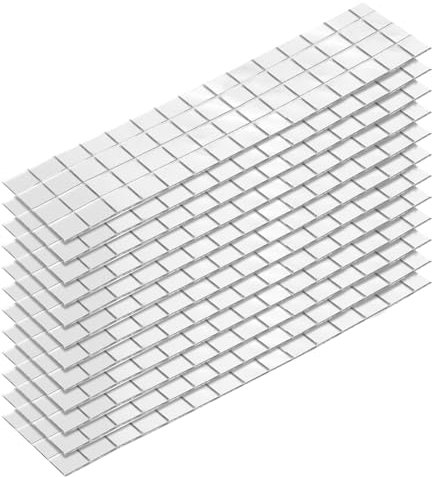 QUARKZMAN 1320pz Specchio Adesivo Mosaico Piastrelle, 10 x 10 mm Mini Quadrato Acrilico Piastrelle Palla Discoteca Adesivo per Creare Decorazioni Artigianali Piastrelle, Argento