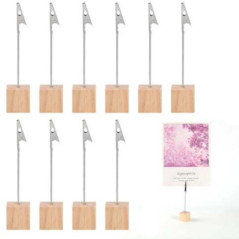 vcsjw Fotohalter mit Klammern 10 Stück,Postkartenhalter,Memo Clip Halter Ständer,Fotoaufsteller,Memohalter mit Stehend Krokodilklemme,für Bilder Karte Memorandum Sitzplatzkarte