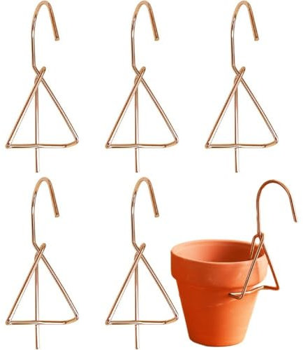 Lpitoy 6 Pièces Cintres pour Pots en Terre Cuite, Crochet De Suspension pour Pot De Fleur, Cintres pour Plantes, Cintre Mural pour Plantes en Métal pour Plantes De Jardin Intérieures Extérieures