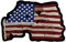 Grande toppa termoadesiva con motivo bandiera americana, decorativa