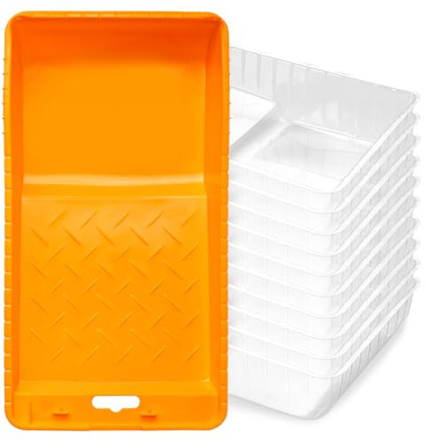 Mister Rui Paint Tray Liner, Disposable Paint Tray, 4 Sturdy Paint Tray*1, 4 Paint Tray Insert*10 for Easily Switching between Paint Colors