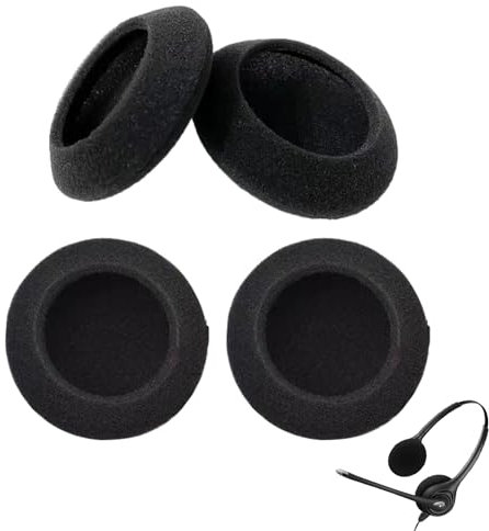 Aiyraa Kopfhörer Ohrpolster für Logitech H390 H340 H330 H600 - Ersatz Schaumstoff, Kopfhörer Ersatzpolster, Earpads Kopfhörer Schaumstoff für Headset Schutz Logitech 960 Zubehör (2 Paare, Schwarz)