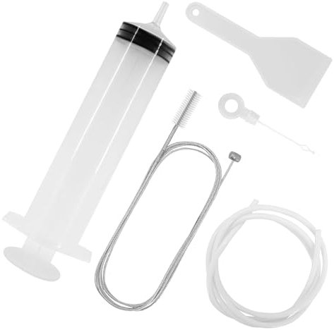 5pcs Fridge Drain Hole Cleaning Tool,Reusable Refrigerator Drain Dredging Tool Kit,Fridge Cleaning Syringe Kit,Refrigerator Scrub Brush for Refrigerator Clean,Kitchen Drain Hole Remover,Sink Unclogger