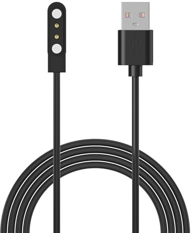 QEINZOY Magnetico Caricabatterie Ricarica Smartwatch Universale, Cavo di Ricarica USB Caricatore per Smartwatch (2 Pin 4mm) 100cm