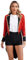 Eandarui Zirkus Kostüm Damen Jacke Pailletten Frack Langarm Blazer Jacke Fasching Karneval Mottoparty Dompteur Uniform Rot S