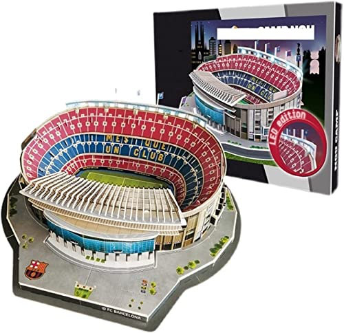 3D-Puzzle for Selberbauen, Spielzeugmodell, Gedenkstätte for Fußballfans, 3D-Puzzle „Barcelona Camp Nou“, mit dekorierten LED-Lichtern, DIY-Puzzle for Fußballfeldmodelle, Geburtstag von Fußballfans