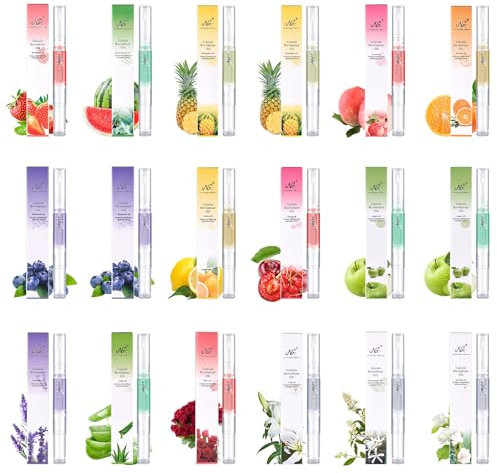 Cuticle Oil Pen for Nail Care:18 PCS Nail Oil Pens with Natural Ingredients to Moisture and Soften Dry Cuticles - Hydrating Cuticle Oil for Nails for Repairing Cracked and Dry Nail for Home Salon