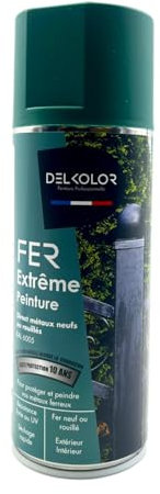DELKOLOR - FER PEINTURE ANTI ROUILLE AEROSOL 400ML - Couleur RAL 6005 VERT MOUSSE