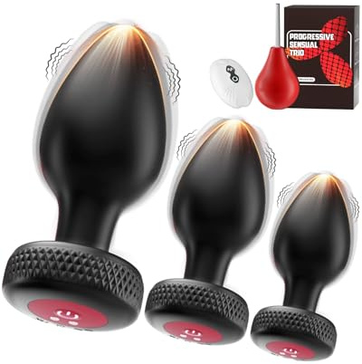 Anal Plugs 3-Size Fully Vibrating Butt Plug Women Prostate Vibratar for Men | Large Advanced Model 10x3 Vibration Buttplug, Adult Sex Toyscouples for Couples, Anal Sex Toys for Men Prostate Massager