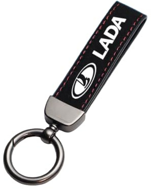 SDYAYFGE Schlüsselanhänger Auto,für Lada Vesta XRAY Niva granta Leder Schlüsselring Metall Autoschlüsselbund Logo Ersat Zubehör personalisiert Geschenke,A