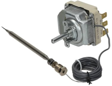 Thermostat EGO 5534035130 Temperaturbereich 95–180°C 3-polig 3NO 16A Kapillarrohrlänge 1780 mm Achsaufnahme ø6x4.6 mm Fühler ø 6mm, Stopfbuchse M10x1, Achslänge 23 mm