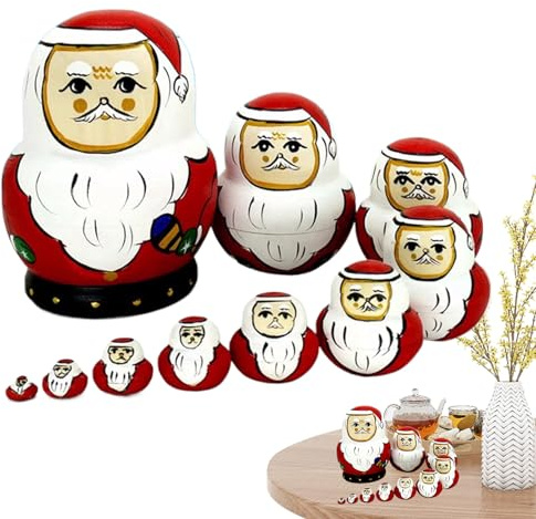 Muñecas para | Tamaño Compacto Pintadas a Mano - Muñecas de Madera con Decoración Manual | para Chimenea Decoración, Expositor, Habitación, Habitación Niño, Mesa de, Centro de