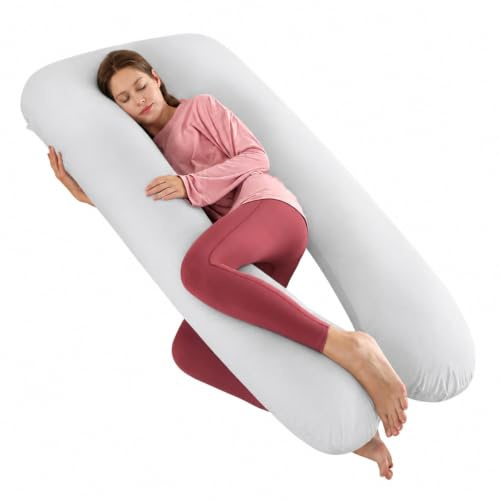 160cm XXXL U-förmiges Schwangerschaftskörperkissen für große Mütter | Abnehmbare Samtüberzug, U-förmiges Seitenlayout, Ganzkörperunterstützung, Komfortables Schlafgefühl, Ergonomische Kissen