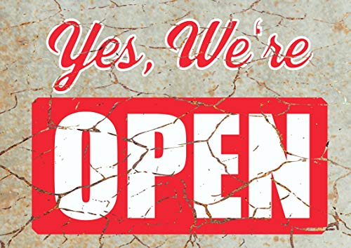 HB-Druck Yes we Are Open Deko Schild A4 Rückseite selbstklebend