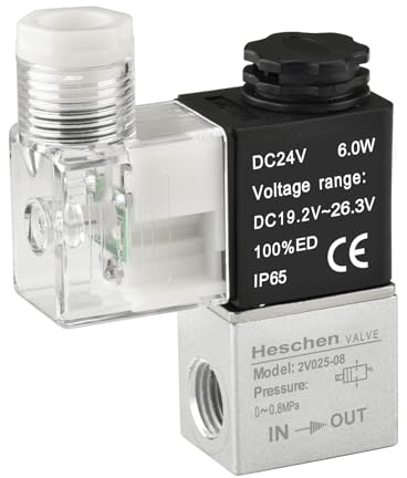 Heschen Electrical Pneumatic Solenoid Valve 2V025-08 24VDC PT1/4 2/2 Way Normally Closed