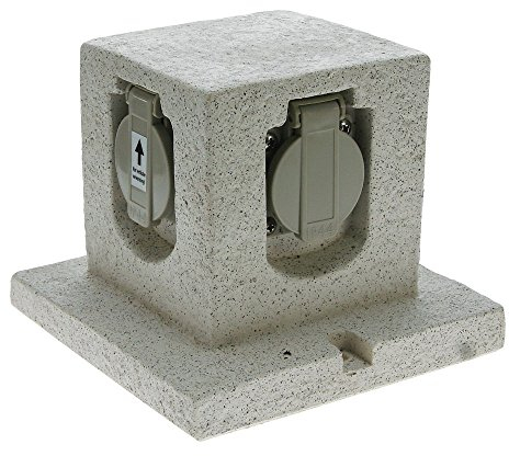 Heitronic Vierfachsteckdose Stein, Energiewürfel mit 500cm Anschlusskabel