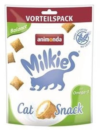 animonda Milkies Katzensnack mit Milch - Balance (6 x 120g), getreidefreie Knusperkissen Milch Katzensnacks für Erwachsene Katzen