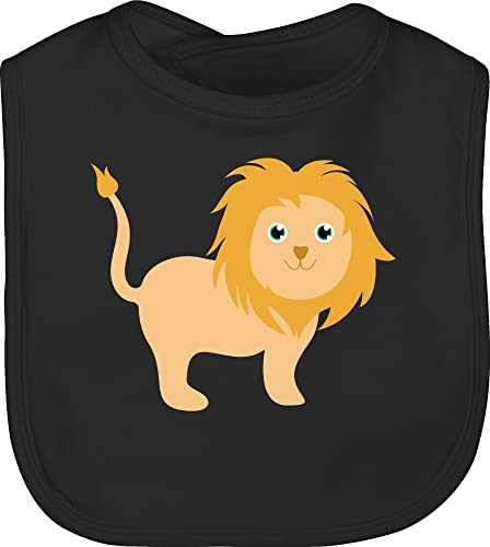Shirtracer Baby Lätzchen - Süßer Löwe - Unisize - Schwarz - kita latz löwen tiermotiv
