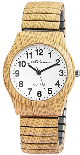Adrina Damen - Armbanduhr Edelstahl Zugarmband Analog Quarz 1700045 (Beige)