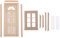 Homyl 1/12 Madera en Miniatura 6 Paneles Marco de Ventana Doble y Puertas Sin Pintar Muebles para Casa de Muñecas de Bricolaje Haciendo Accesorios