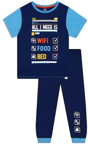 Harry Bear Pyjamas | Wifi Boys Pyjamas | Gamer Pjs For Boys | Gaming Cotton Pyjama Set | Ages 6 To 13 Years