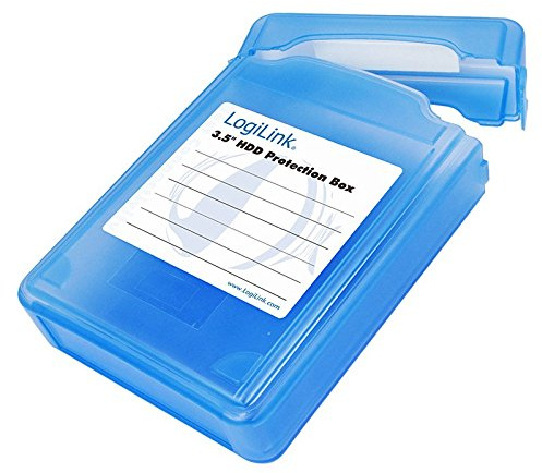 LogiLink UA0133 Festplatte Schutzhülle für 1x 8,9 cm (3,5 Zoll) HDD, blau (4er Sparpack)