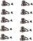 Trimming Shop Brass Chicago Screw Back Pull Ring Studs Rust Free Dome Head Rivet with O Ring for Jacket, DIY Leathercraft, Belts, Saddles (9.5mm, Gunmetal, 10pcs)