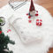 Dricar weiße Weihnachtsstrümpfe, 49 cm, Kunstpelz, silberfarben, große Schneeflocke, Nikolausstrumpf mit Plüsch-Kunstfell-Manschette, Süßigkeiten-Geschenktüten für Weihnachtsdeko (Silber)