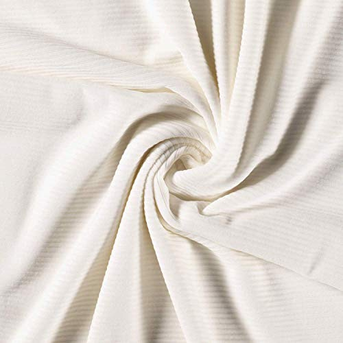 Stretch-Cord-in 11 verschiedenen Farben-Meterware-50cm Schritte-Meterware (051-Grauweiss)