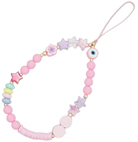 LICHENGTAI Beaded Phone Strap, Fashion Phone Lanyard Wrist Strap, Anti-lost Crystal Wrist Beaded Lanyard,Suitable for Mobile Phones, Cameras, Wallets, Phone Chain Charm Accessories for Women Girls