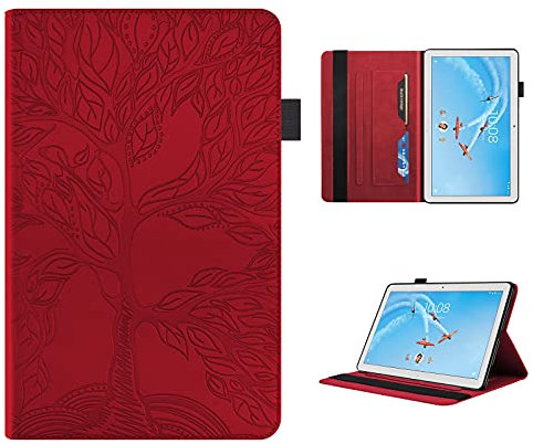 CXTcase Custodia per Lenovo Tab M10 HD 10.1 2018 TB-X505L /TB-X505F /TB-X605L /TB-X605F, Ultra Sottile in Pelle Tablet Smart Cover M10 Magnetica Supporto Custodia Lenovo Tab M10 10.1, Rosso