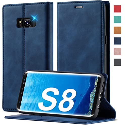 Handyhülle für Samsung Galaxy S8 Hülle Leder [Standfunktion] [Premium PU Leder] Klappbar Handyhülle für Samsung S8 Hülle 360 Stoßfeste Flip Standfunktion Schutzhülle Case für Samsung Galaxy S8 Hülle
