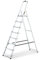 DRABEST Escalera de tijera plegable de 8 peldaños Escalera de aluminio con bandeja de trabajo Escalera doméstica Capacidad de carga hasta 125 kg Gancho libre