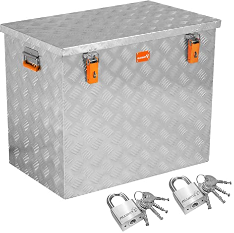 alubox Werkzeugtruhe ABX-R234 Aluminium Riffelblech Werkzeugkiste Transportkiste 234 Liter PROMO inkl. 2 Edelstahl Schlösser