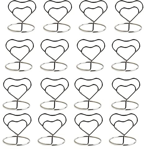 30 Stücke Herz Fotohalter Platzkartenhalter, Herz Kartenhalter, Memo Clip, Tischkartenhalter Fotohalter, zum Platzieren von Karten in Hochzeiten, Partys, Büros und Restaurants