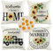 Outdoor Kissenbezug Wasserdichte Dekokissen Sunflower Floral Muster Buffalo Plaid Bauernhaus 4er Set Dekorative Sofakissen Couchkissen Kissenhülle Bezug Kopfkissenbezug Zierkissenbezüge 45x45cm