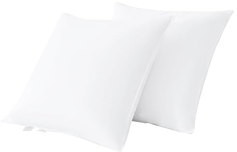 Uniency Daunenkissen 80x80 2er Set 3 Kammer 100% Baumwollbezug Füllung 1100g: Außen 90% Daunen/10% Federn 200g, Innen 100% Federn 900g Kopfkissen 80x80 Daunen Premium Kissen|Oeko-TEX und RDS|2 Stück