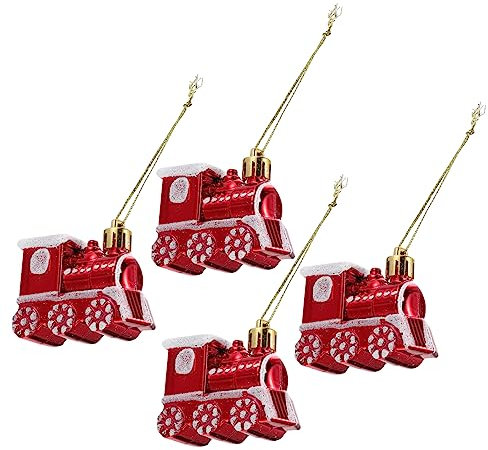 Beatifufu 4stücke Weihnachtsbaum Dekoration Kleine Zug Pendants Xmas Ornamente Für Festliche Anlässe Als Baumschmuck Für Partys